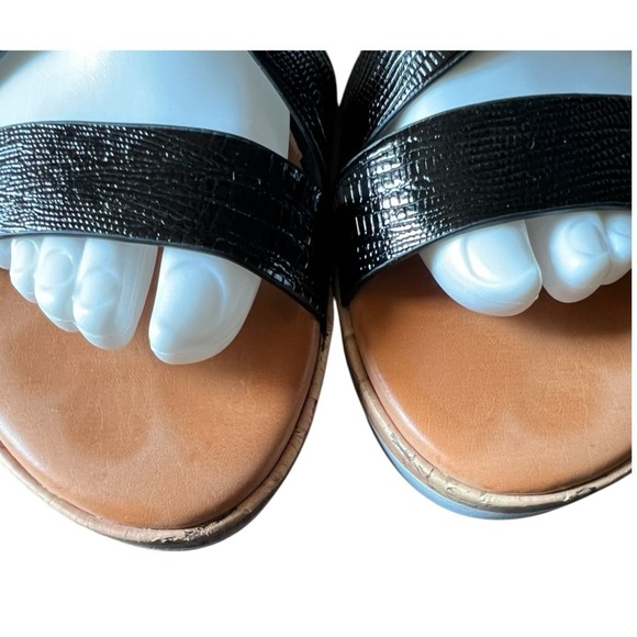 Nine West Black Reptile Print Ankle Sandals Size 7.5M - Picture 3 of 11